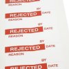 Etykieta samoprzylepna z nadrukiem tekst Rejected 140 szt. RS PRO Klej