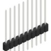 Pin header, 10 pole, pitch 1.27 mm, straight, black, 10059454