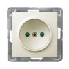 IMPRESJA Gniazdo pojedyncze bez uziemienia z przesłonami torów prądowych ecru GP-1YP/m/27 OSPEL