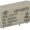 Przekaźnik; elektromagnetyczny miniaturowy; HF49FD-024-1H11T (JZC49F); 24V; DC; 1 styk zwierny; 5A; 250V AC; 5A; 30V DC; do druk