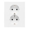 Simon 55 Gniazdo Schuko z przesłonami podwójne 16 A, 250 V~, zaciski śrubowe Biały mat TGSZ2PZFAR/111