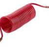 Przewód pneumatyczny spiralny 3.6m Czerwony, Nylonowe, R 1/4 RS PRO