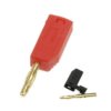 Wtyk bananowy; 2mm; 25.206.1; czerwony; 26,5mm; wtykany (gniazdo bananowe 2mm); lutowany; 10A; 60V; mosiądz złocony; PE; Amass;