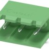 Pin header, 3 pole, pitch 5 mm, angled, green, 1754452