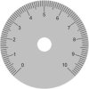 Scale disc, Ø 50 mm, 0-10, 270°, for shafts to 10 mm, 060.31.010