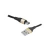 Kabel USB/USB-C 1m czarny LX8572B 1M sznurkowy