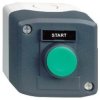 Kaseta ciemnoszara, 1 ziel. przycisk kryty O22, z sam. powr., 1NO Start XALD101H29