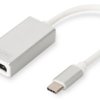 Adapter graficzny DisplayPort 4K 30Hz na USB-C aluminiowy srebrny dł. 20cm DA-70844