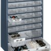 Steel magazine, with 28 drawers, blue, (L x W x D) 417 x 306 x 150 mm, STAHLMAGAZIN 928-123
