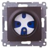 Simon 54 Gniazdo Pojedyncze Data 16A Ip20 Z Kluczem Uprawniającym Brąz Mat...