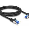 kabel LAN Delock 80224, 1 szt., RJ45, CAT 6a, S/FTP, 2.00 m, czarny