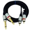 Vitalco Mk50 Kabel Audio 2X Jack 6,3Mm Mono (Wtyk) / 2X Rca Cinch (Wtyk) 1,5M