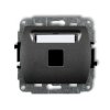 TREND Gniazdo multimedialne pojedyncze bez modułu (standard Keystone) grafitowy 11GM-1P KARLIK