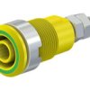 Gniazdo bananowe Gniazdo Gwint M4 Zielony/żółty 32A Staubli rozmiar 4 mm