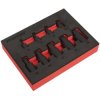 Sealey AK5525 Low Profile Impact Hex Socket Bit Set 1/4" & 3/8" Sq Dr 9pc Metric