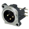 XLR panel plug, 3 pole, gold-plated, NC3MBHR