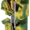 Female connector, 1 pole, pitch 5 mm, straight, green-yellow, 769-502/000-016