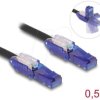 80925 Cat.6 patch cable, UTP, 180° angled plugs, black, 0.5m
