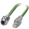 kabel LAN M12 / RJ45, Phoenix Contact 1404367 VS-M12FSBPS-IP20-93B/0,5, SF/UTP, CAT 5e, 0.50 m, zielony