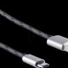 BS14-50079 USB A connector > USB Micro B, nylon, brown, 0.9 m