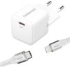 Intenso W30C GaN + C315L Ładowarka USB 30 W 1x USB-C®, 1x Apple Lightning biały dom GaN, USB Power Delivery (USB-PD)