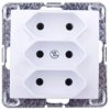 IMPRESJA Gniazdo potrójne b/u 2,5A EURO białe GP-3Y/m/00