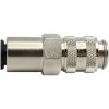 Quick-release coupling, L 46.5 mm, 35 bar, brass, nickel-plated, for hose, 107176