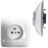 Gniazdo Elektryczne Pojedyncze Gniazdko Podtynkowe z Uziemieniem Białe WESA