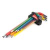 Zestaw kluczy imbusowych HEX z kulką - Extra Long, kolorowe 9 szt. AMIO-04299