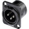 Hicon HI-X3DM-M XLR Connector Sleeve Plug 3 Pins Black 1 pc