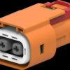 Plug, 2 pole, straight, 1 row, orange, 4-2103177-2