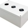 PC push button enclosure, (L x W x H) 201 x 119 x 89 mm, light gray (RAL 7035), IP66, 1554PB3