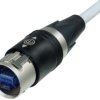 Patch cable, RJ45 plug in housing, straight to RJ45 plug in housing, straight, Cat 6, S/FTP, 5 m, black, NKE6S-5-WOC