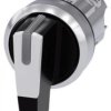 Przełącznik długie pióro 3 pozycyjny 22mm bez samopowrotu możl podświetlenie czarny/biały metal SIRIUS ACT 3SU1052-2CL60-0AA0