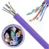 Kabel sieciowy U/UTP kat.5e skrętka 4x2x0,51mm wewnętrzny Dca bezhalogenowy LSOH fioletowy Alantec