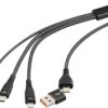 Renkforce Kabel do ładowania USB USB 2.0 Złącze męskie USB-A, Złącze męskie USB-C®, Złącze męskie Lightning, Złącze męsk