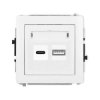 DECO Mechanizm ładowarki USB podwójnej USB C + USB A, 20W max., biały DCUSB-8