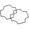 Seal, ABS, (L x W x H) 80 x 80 x 45 mm, black, for series 1557B/1557BA, 1557BGASKET, package with 2 pieces