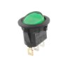 Przełącznik klawiszowy DC12V, zielony, podświetlany bez nadruku 0/I