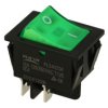 Przełącznik; klawiszowy (kołyskowy); KCD4-0101- 21_250BG; ON-OFF; 2 tory; zielony; podświetlenie neonówka 250V; zielony; bistabi