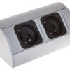 Gniazdo Meblowe Podwójne Z/U 16A Ip20 Aluminium/ Tworzywo, Or-Ae-1303/G