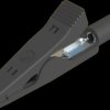 Alligator clip, black, max. 4 mm, L 41.5 mm, CAT O, socket 2 mm, 973584100