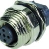 Socket, 5 pole, solder cup, screw locking, straight, 21033412530