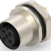 Circular connector, 3 pole, solder connection, screw locking, straight, T4143012031-000