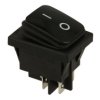 Przełącznik; klawiszowy (kołyskowy); A-KCD4-B; OFF-(ON); 2 tory; czarny; bez podświetlenia; monostabilny; bistabilny; konektory