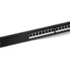 Panel krosowniczy, TC, Cat6a, 16 portów, RJ45, Ekranowane, 1U, Czarny