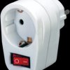 Earthed plug adapter, with switch