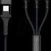 263385 Charging cable, 3x USB-C to USB-A/C