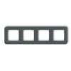 Mini Ramka Uniwersalna Poczwórna Zaokrąglona Z Tworzywa Grafitowy Mat 28Mrtz-4