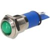 R-TECH 656931 Panel Indicator 12mm Domed 12V Grn Nickel Brass
